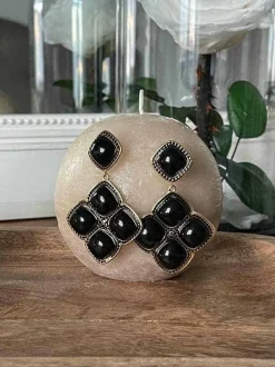 Boucles D'Oreille Noir Adele