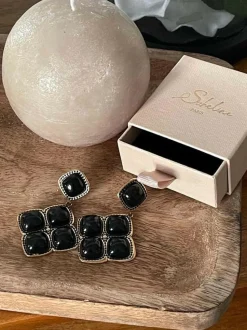 Boucles D'Oreille Noir Adele