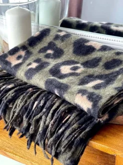 Echarpe Marron Vert Kaki Catalina