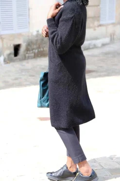 Gilet Long Noir Mohair Dan