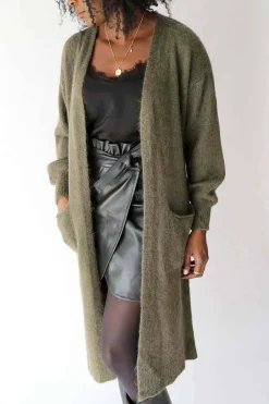 Gilet Long Vert Mohair Dan