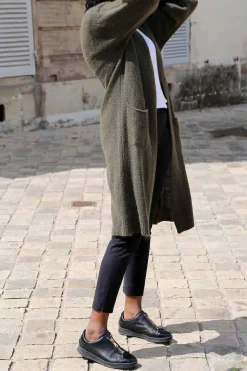 Gilet Long Vert Mohair Dan