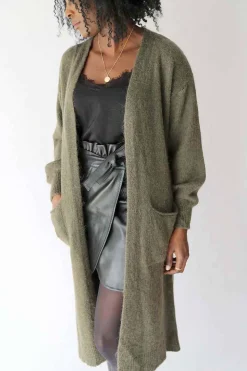 Gilet Long Vert Mohair Dan