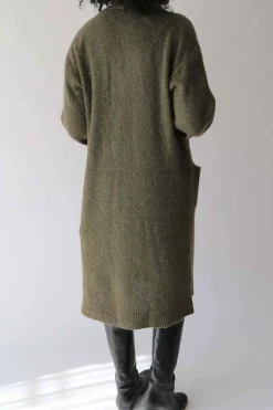 Gilet Long Vert Mohair Dan