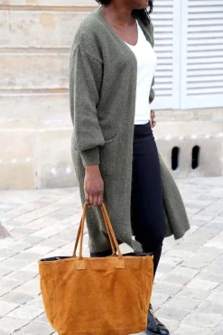 Gilet Long Vert Mohair Dan