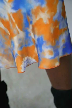 Jupe Midi Satinee Orange Gina