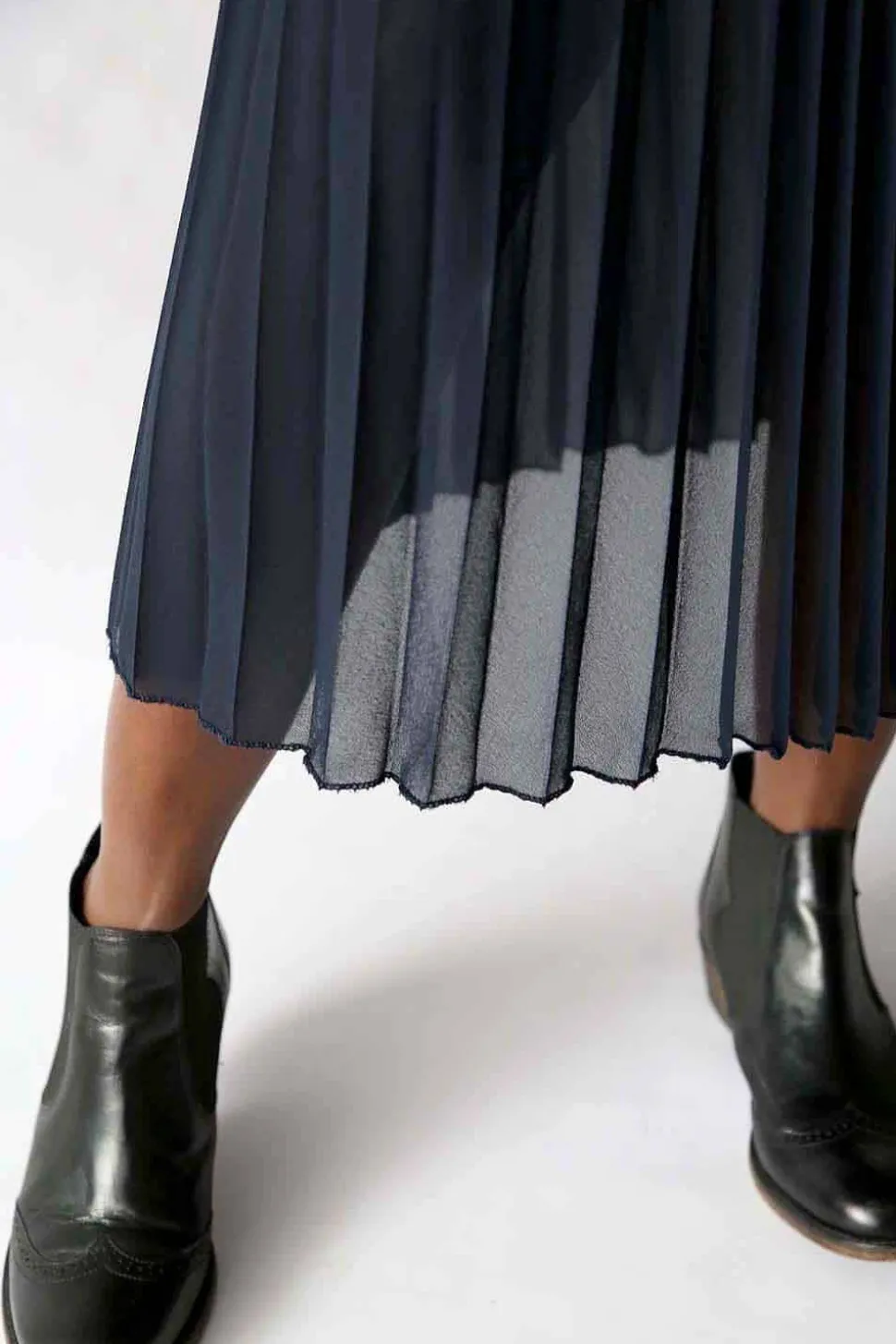 Jupe Plissee Uni Bleu Caudy