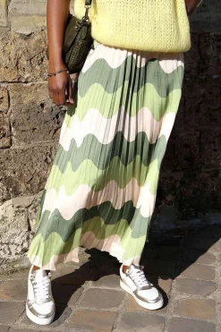 Jupe Plissee Vert Charlene