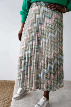 Jupe Plissee Vert Ziguy