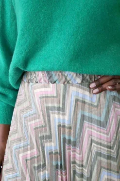 Jupe Plissee Vert Ziguy