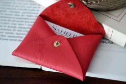 Porte-Cartes En Cuir Corail Auguste