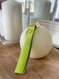 Porte-Clés En Cuir Vert Anis Daisy