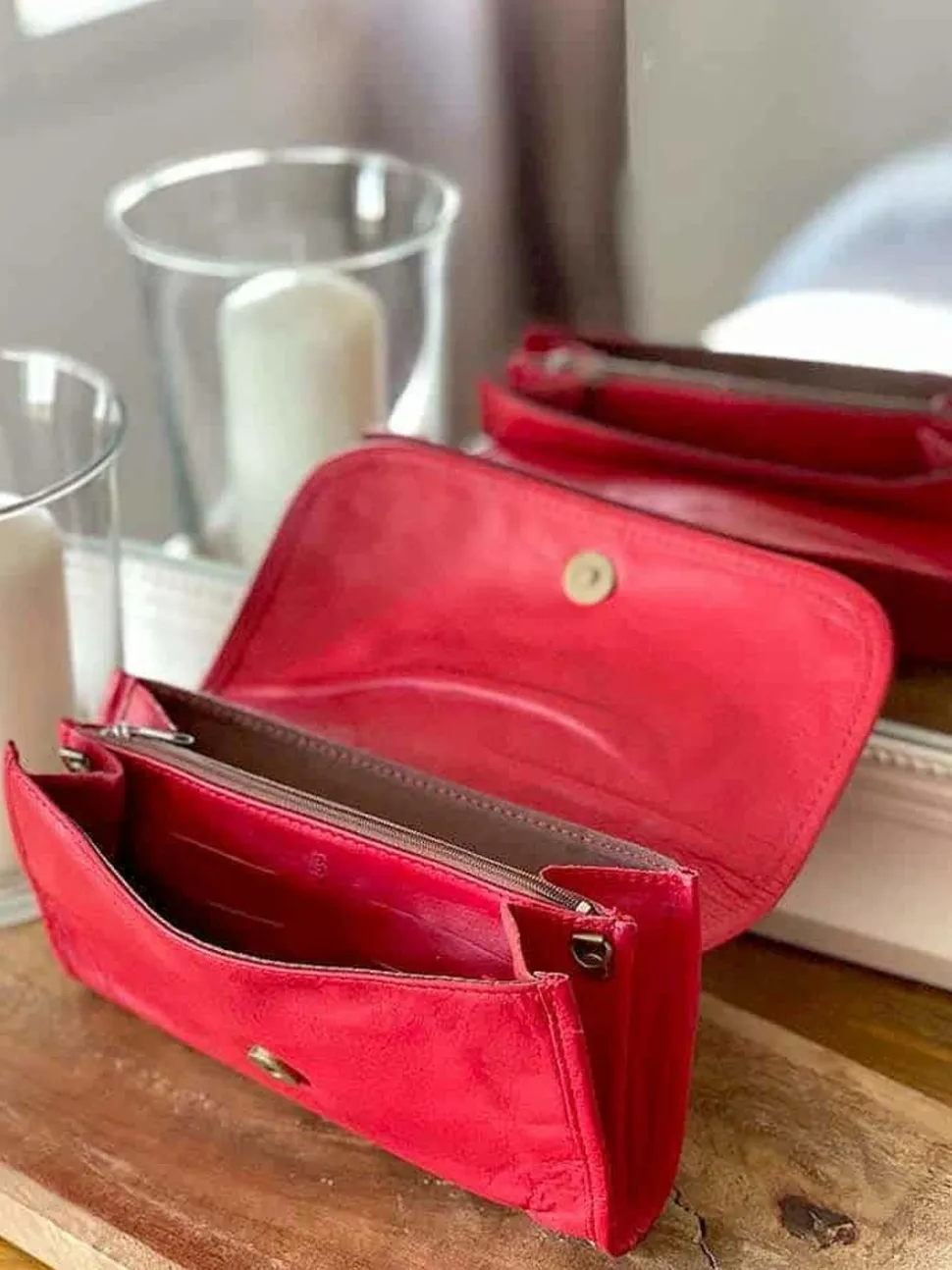 Portefeuille Compagnon Rouge Maelle