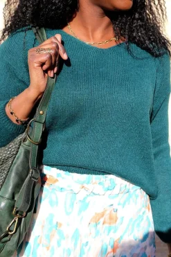 Pull Bleu Petrole Elise