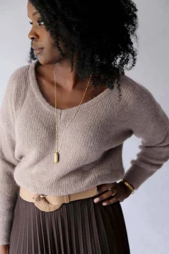 Pull Mohair Taupe Ozzie