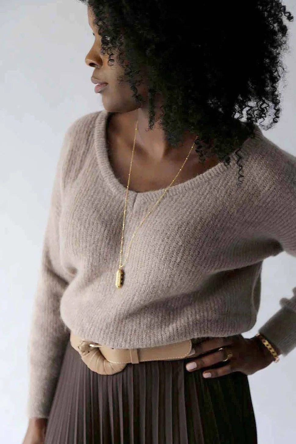 Pull Mohair Taupe Ozzie