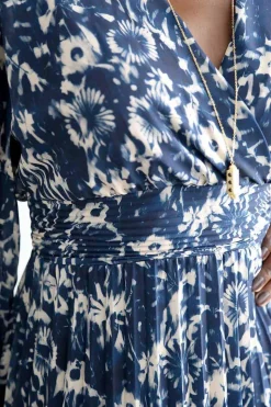 Robe Longue Imprime Bleu Lison