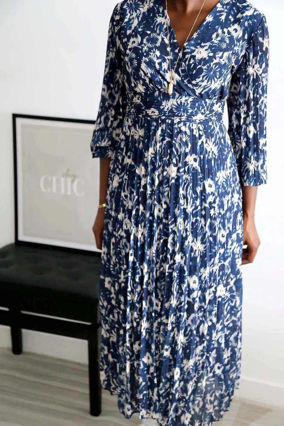 Robe Longue Imprime Bleu Lison