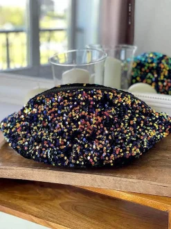Sac Banane Bleu Peche A Sequins Xl Laumy