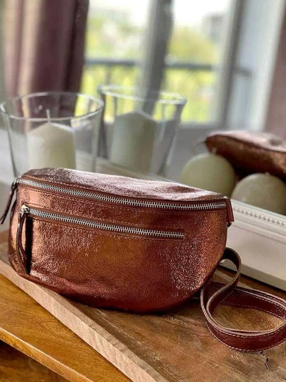 Sac Banane Marron Cuivre June