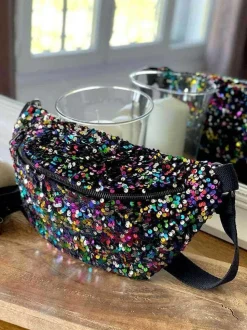 Sac Banane Rose Multico A Sequins Laumy