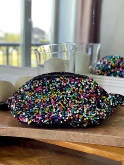 Sac Banane Rose Multico A Sequins Laumy