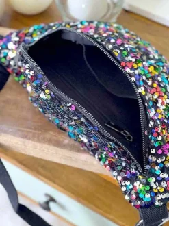 Sac Banane Rose Multico A Sequins Laumy