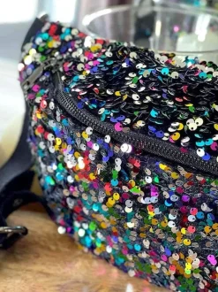 Sac Banane Rose Multico A Sequins Laumy