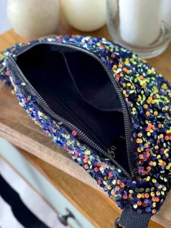 Sac Banane Rose Multico A Sequins Laumy