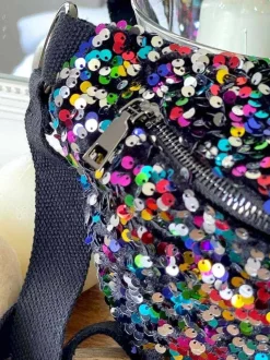 Sac Banane Rose Multico A Sequins Laumy