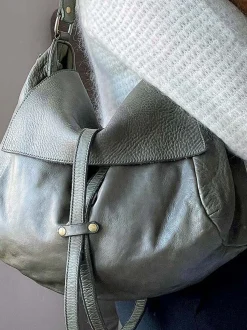 Sac Besace Cuir Vert Kaki Ninon