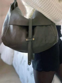 Sac Besace Cuir Vert Kaki Ninon