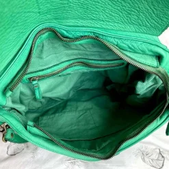 Sac Besace Cuir Vert Pomme Ninon