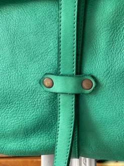 Sac Besace Cuir Vert Pomme Ninon