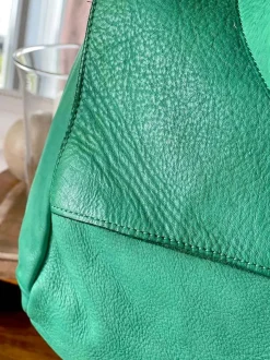 Sac Besace Cuir Vert Pomme Ninon