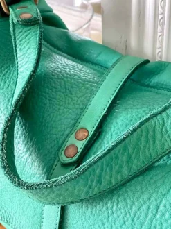 Sac Besace Cuir Vert Pomme Ninon
