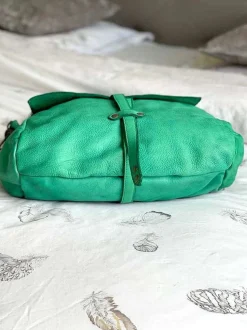 Sac Besace Cuir Vert Pomme Ninon