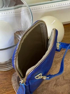 Sac Portable En Cuir Bleu Kira
