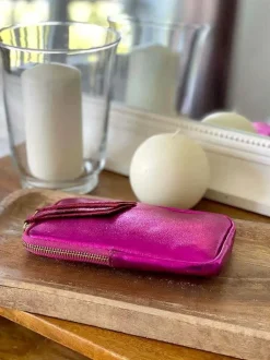 Sac Portable En Cuir Rose Kira