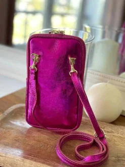 Sac Portable En Cuir Rose Kira