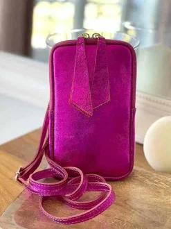 Sac Portable En Cuir Rose Kira